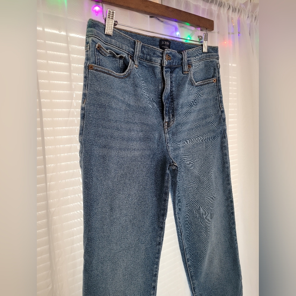 J. Crew Stretch Denim Jeans Womens Size 29 Tall Stovepipe Raw Hem 30" Inseam - Picture 9 of 9